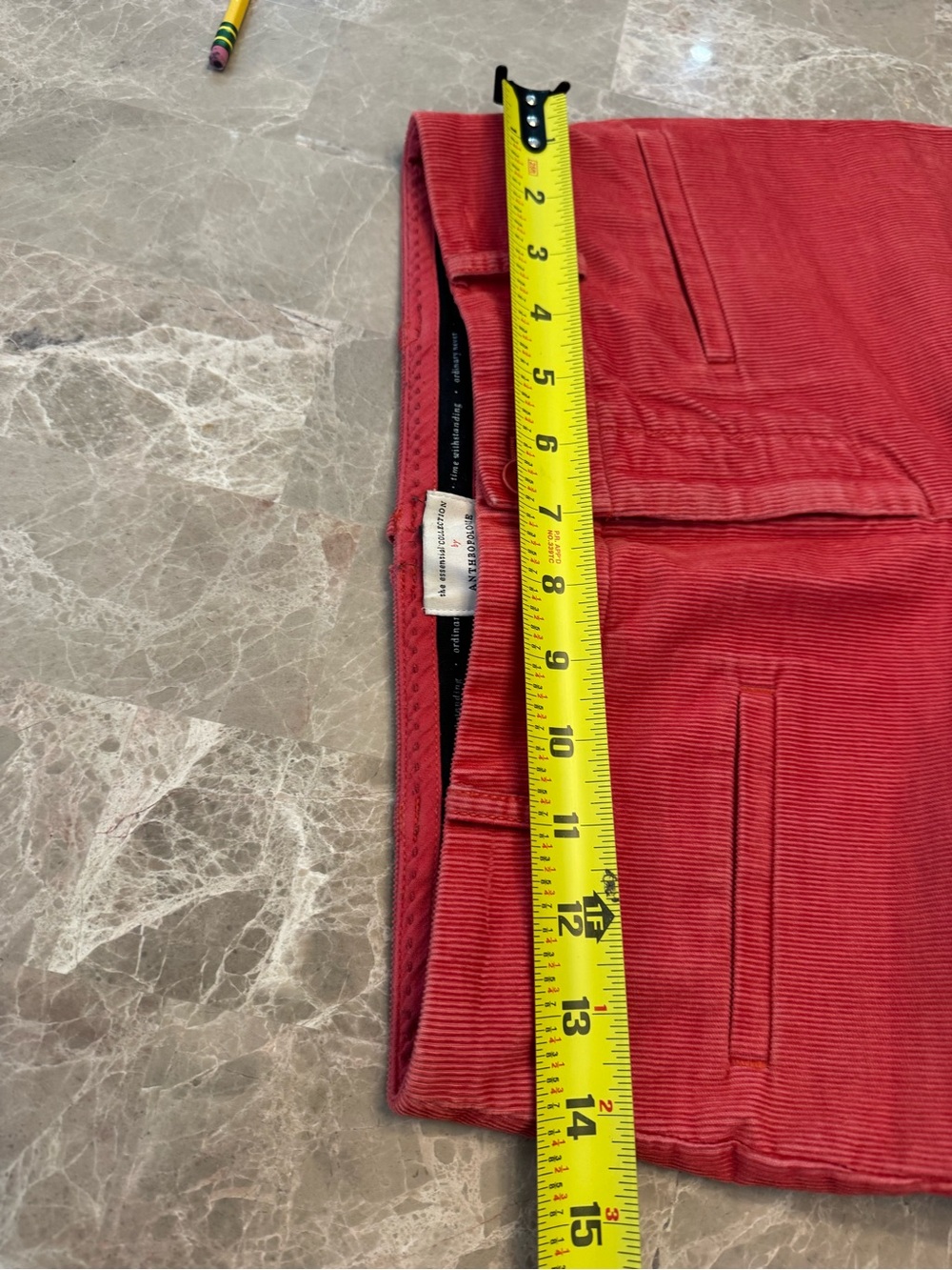 Anthropologie Womens Pants Essential Collection Corduroy Pink/Rose size 0 - Picture 4 of 13